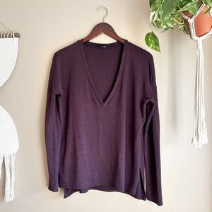 Aritzia Wilfred Free Purple V-Neck Long Sleeve